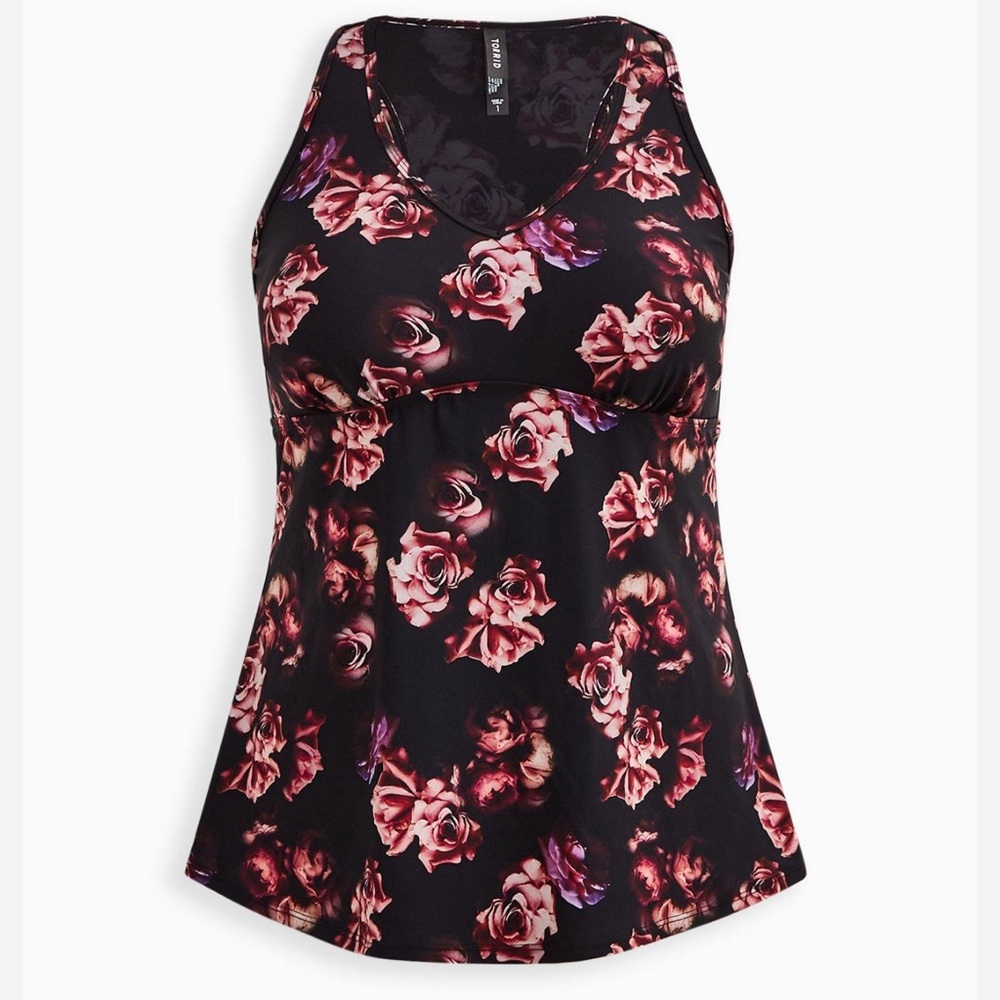 Torrid Midnight Rose Wireless Racerback Tankini